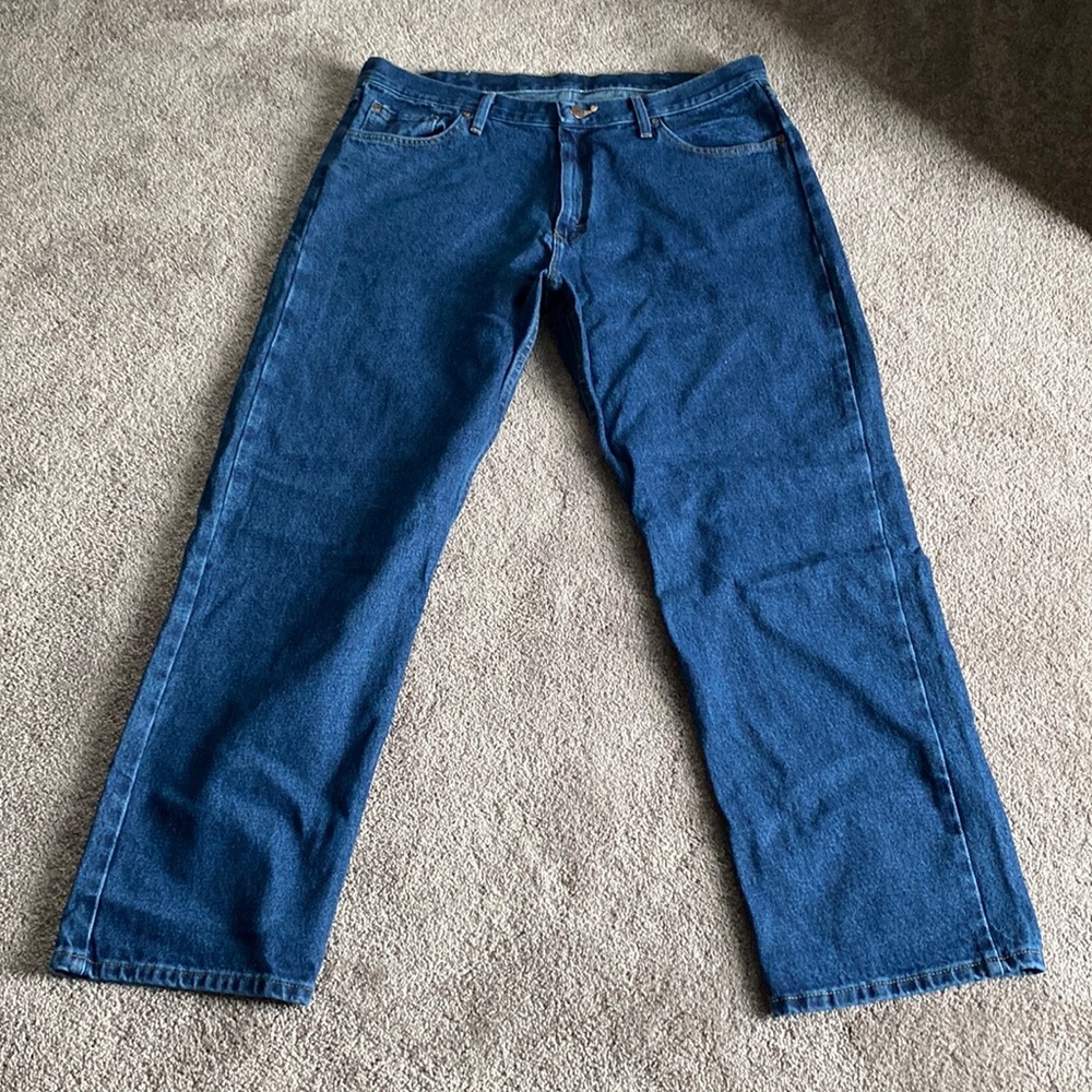 Wrangler Relaxed Fit Straight Leg Blue Jeans Denim Pants SIZE 38x30